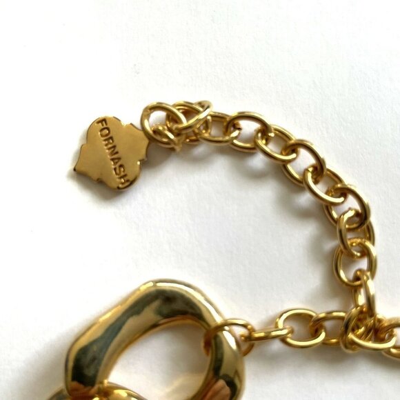 Fornash Necklace Choker Large gold toned Link - Picture 2 of 3